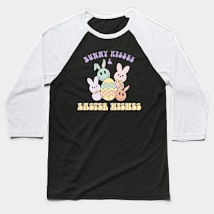 Retro Bunny Kisses Retro Wishes Easter Egg Gift Baseball T-Shirt